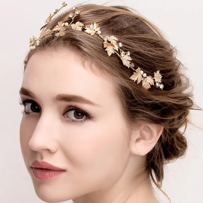 Tiaras Bridal Crowns Gold Color Luxurious Wedding Hairwear
