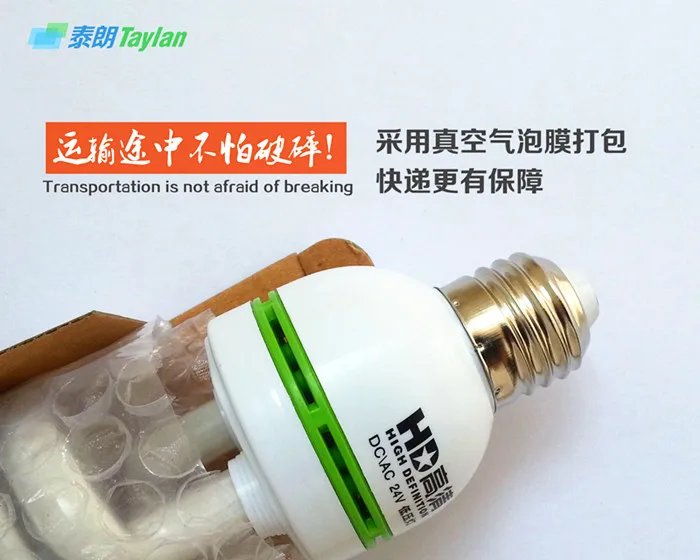 E27 24 v ac 40 w 15 w 나선형 튜브 에너지 절약 램프 형광 기계 선반 보트 산업 선박 저전압 전구