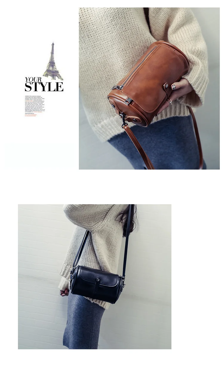 Женская мягкая кожаная круглая сумка-мешок в стиле ретро, художественная сумка через плечо, Новая повседневная сумка на плечо в японском стиле, женская маленькая сумка