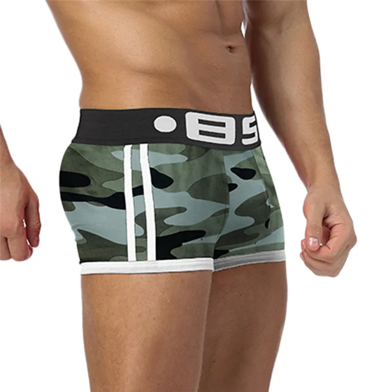 Camouflage Boxer Briefs Men Sexy Underwear Letter Printed Boxer Briefs Shorts Bulge Pouch Underpants for Swimming Fitness #2h25 (4)