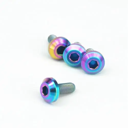 Лот 4 M6x12mm Шаг 1 мм Радуга Класс 5 Титан мотоцикла тормозной Монтаж диска шестигранник болты