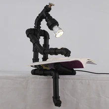 Ретро творческих индустрий ветер личность водопроводные трубы роботы кофе исследование декоративные творческий настольные лампы LO72710