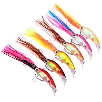

6 Colors Fishing Plastic Squid Lures 12cm 22g Lifelike 3D Eyes Sleeve-fish Lure Octopus Hard Bait Fishing Tackle Lures