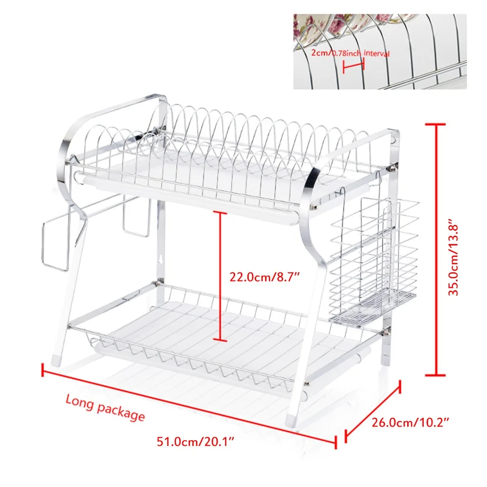 R-каркас 2 ярусная сушилка для посуды кухонная полка для хранения сушки для посуды кухонный Органайзер кухонные принадлежности-2 варианта стиля
