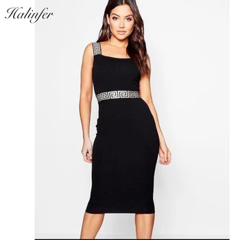 

Halinfer 2018 Autumn women dress sexy bodycon Strapless Sheath bandage dress elegant celebrity party dress vestidos