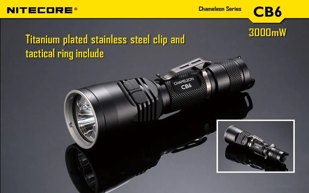 Nitecore cb6 два основных ccree XP-G2 (R5) и CREE XP-E синий светодиодный фонарик Водонепроницаемый + Nitecore nl188 3100 мАч батареи