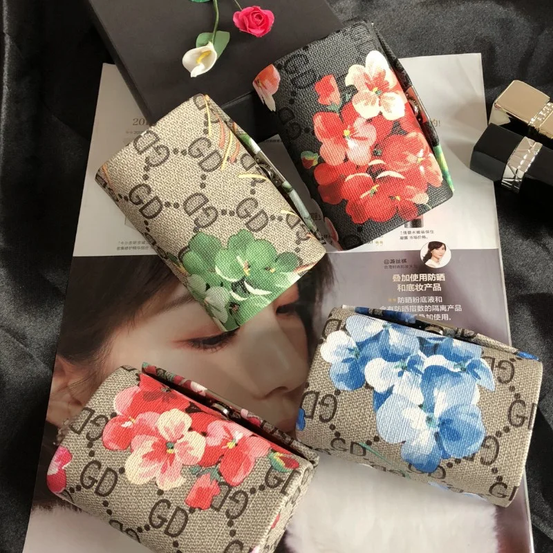 

Unique Mirror boxes flower leather Lipstick box storage women girls birthday gifts Wedding hen party bridesmaid gift