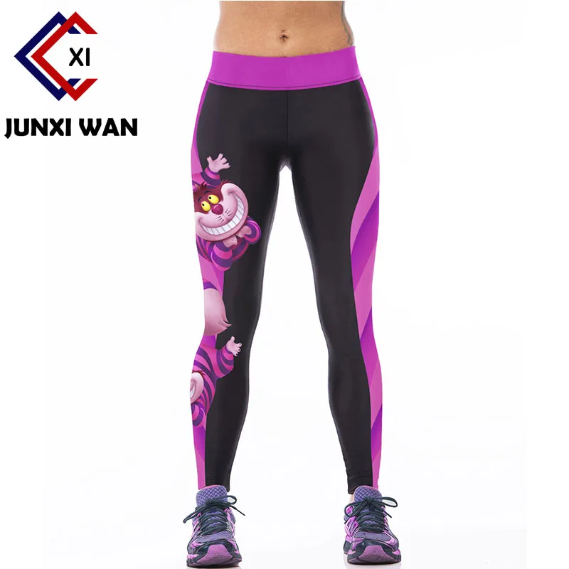 Mallas con estampado de gato 3D para mujer, para ejercicio Legging, pantalones ajustados, mallas ajustadas de cintura alta S ~ 3XL de talla grande