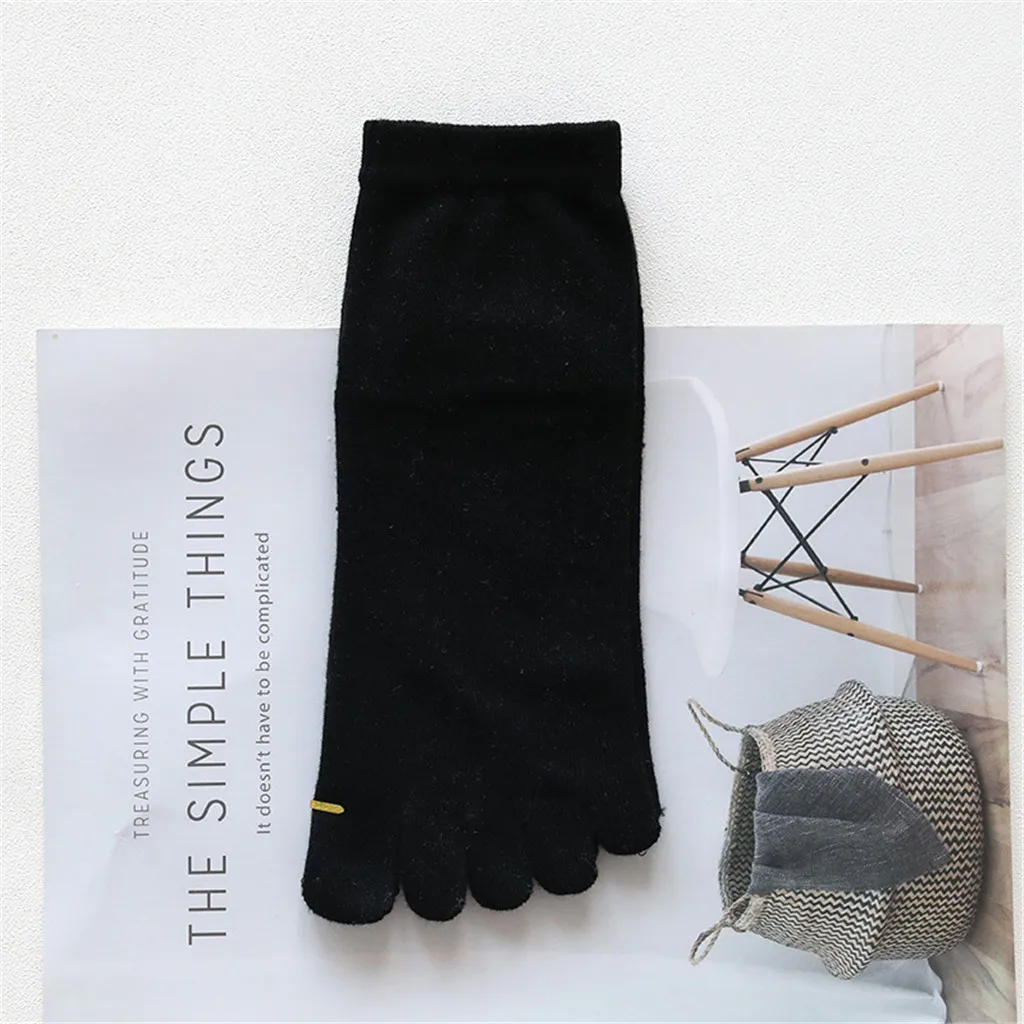 Perimedes/Женские однотонные спортивные носки с разноцветным носком с принтом; носки с пятью пальцами; теплые забавные беговые мягкие носки для гладкости кожи;# y30