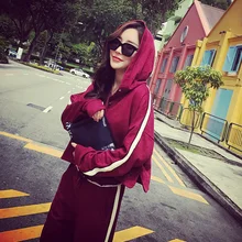 2017 Direct Selling Crop Top And Skirt Set Ms. Leisure Suit Bind Loose Fleece + High Waist Wide-legged Pants Two-piece Outfit