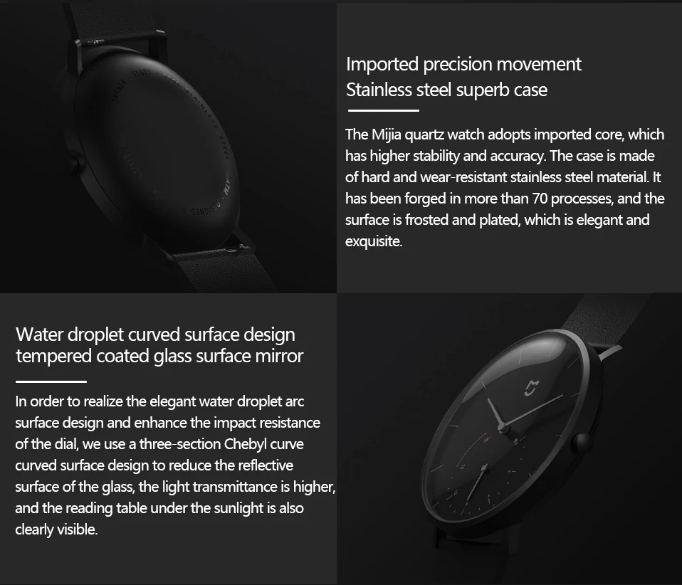 Original Xiaomi Mijia Quartz Smart Watch Pedometer Intelligent Reminder Life Waterproof Smart Watch Quartz Mijia Smartwatch (5)