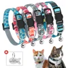Custom Safety Cat Collar Personalized Cute Kitten Puppy Collars with Bell Name Tag Nylon Print Pet Cats Necklace Accessories 3