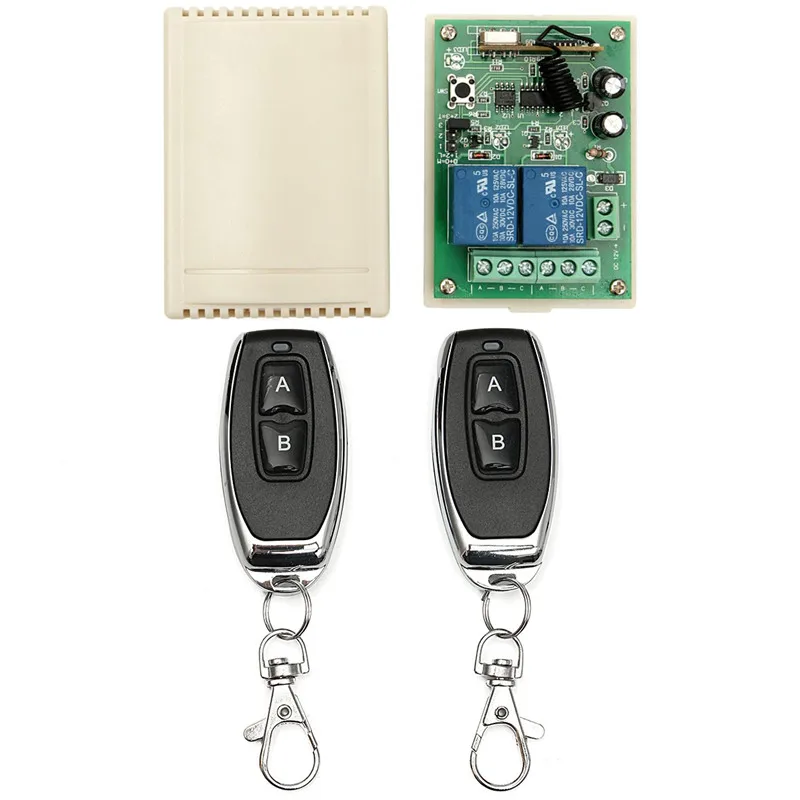 12V 10A 2CH 100M Wireless Remote Control Relay Switch 315MHz Transceiver With 2 Receiver Compatible With