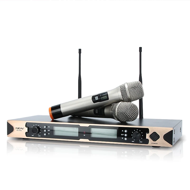

YUEPU RU-803ZN UHF Professional Karaoke Microphone Wireless 2 Mic Handheld Cordless Stable Signal For Singer Stage Conference