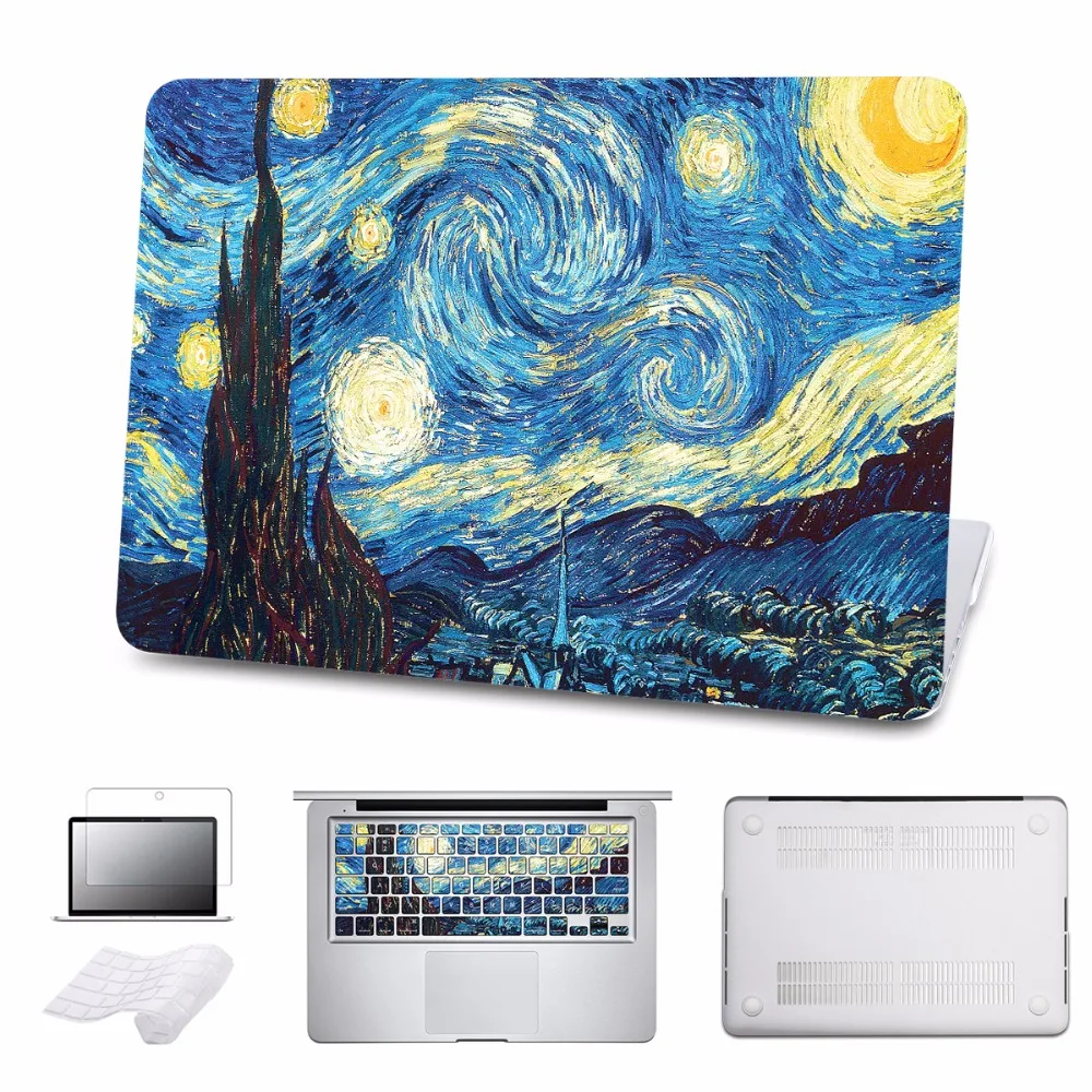 

For MacBook Pro 13 Case Pro 15 A1707 Touch Bar PaintingTower Cover for Apple Macbook Air Pro Retina 11 12 13.3 15 5 in 1 Bundle