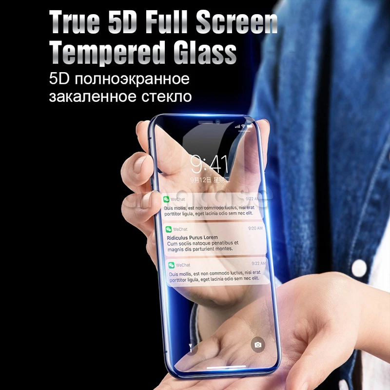 500 шт. 5D изогнутое полное покрытие закаленное стекло для iPhone 12 Mini 11 Pro Max XS XR X 8 7 6 Plus
