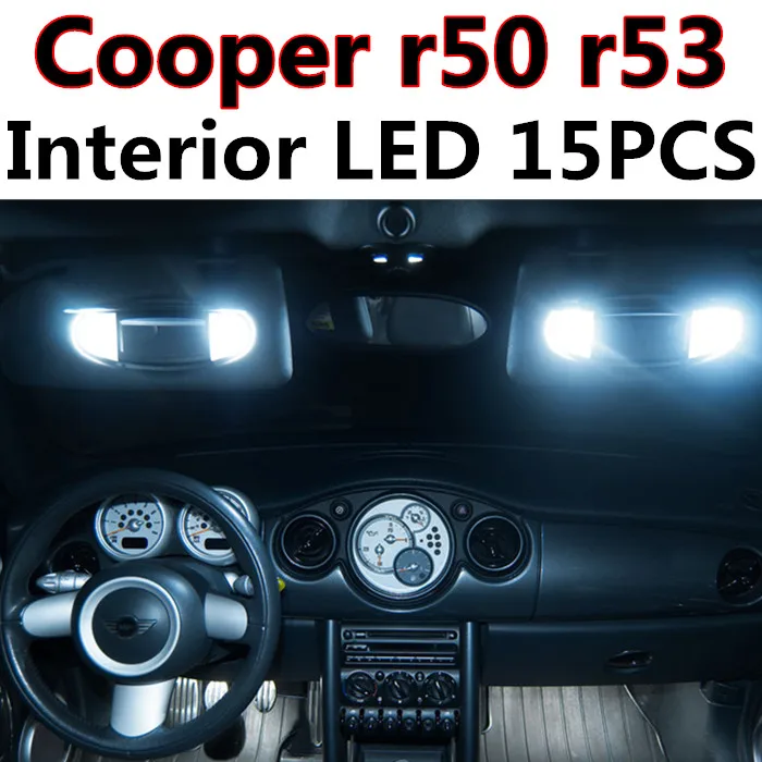 15pcs X Free Shipping Error Free Led Interior Light Kit Package For Mini Cooper R50 R53 S Jcw Accessories 2001 2006 In Interior Lights From