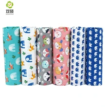 Shuanshuo хлопчатобумажная ткань, мультяшная Лоскутная Ткань, печать DIY шитье одеяло жир четверти материал для ребенка и куклы 40*50 см 6 шт