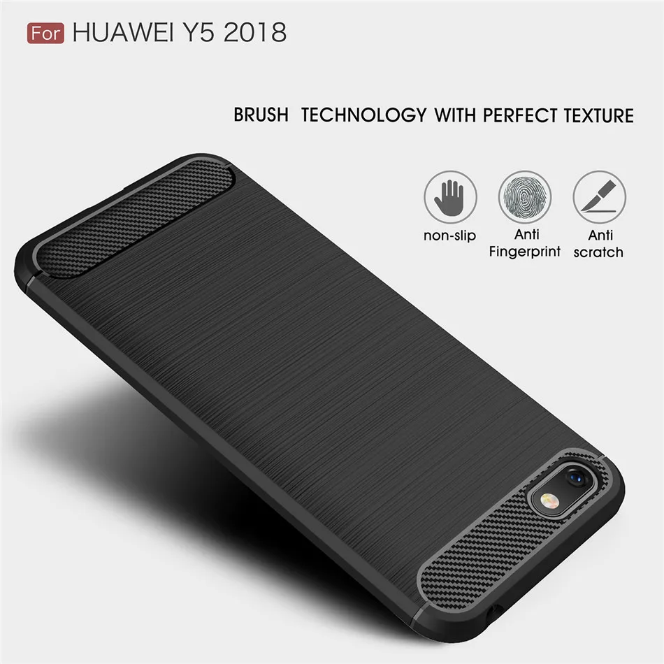 Silicone Case For Huawei Y5 2018 Y5 Prime 2018 Lite ShockProof Fitted Carbon Fiber Soft TPU Phone Cover For Huawei Y5 2019 Case huawei silicone case