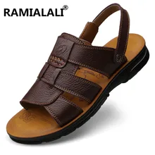 Ramialali для мужчин s сандалии для девочек пояса из натуральной кожи Лето брендовая пляжная обувь мужчин повседневные сандалии сад лето воды