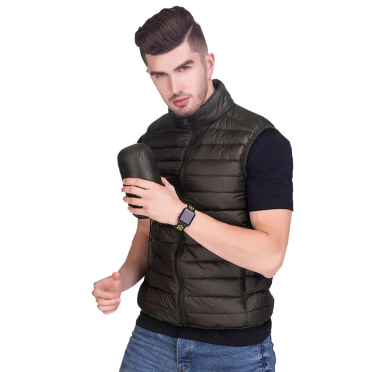 2019 New Autumn Winter Men Down Vests 90 White Duck Down Ultra Light Sleeveless Jackets Coats 1
