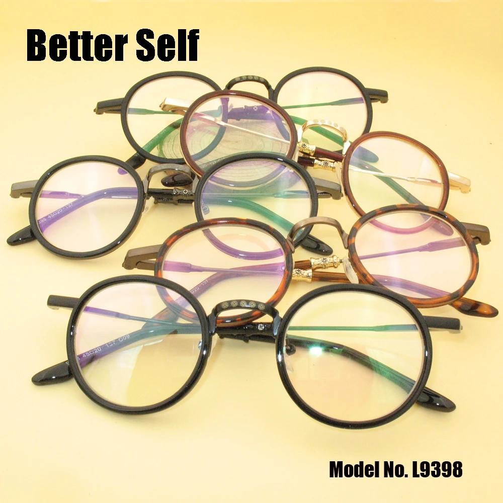 

Better Self L9398 Acetate Temple Eyeglasses Designer Optical Glass Frame Women Retro Round Eyeglasses