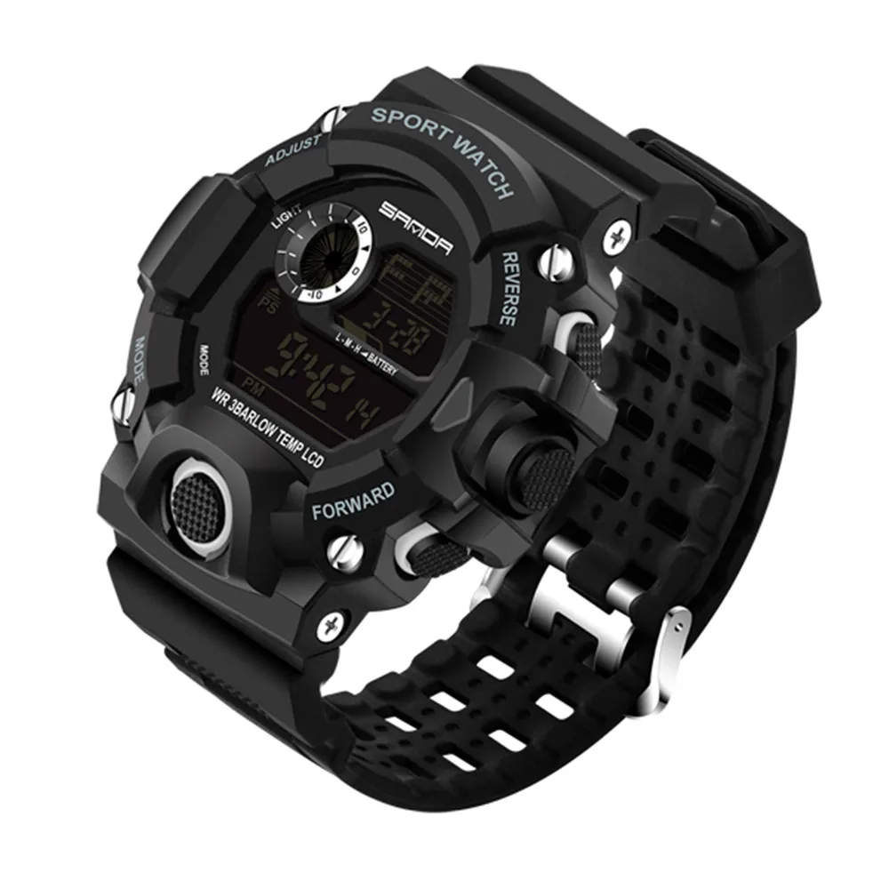 Sanda брендовые Детские водонепроницаемые часы модные светодиодные цифровые часы повседневные часы для мальчиков и девочек, студенческие Наручные часы Montre Enfant - Цвет: Black