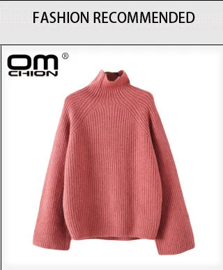 OMCHION Pull Femme, зимний свитер с высоким воротом, Женский Повседневный свободный толстый вязаный пуловер, крученый негабаритный корейский свитер LMM272