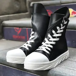 Шикарная мужская обувь на шнуровке из искусственной кожи в стиле хип-хоп танцевальные кроссовки на молнии повседневные ботильоны в стиле