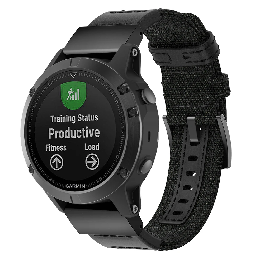 Ремешок нейлоновый для наручных часов Garmin Fenix 5X 5 3 3HR D2 S60 быстросъемный GPS браслет
