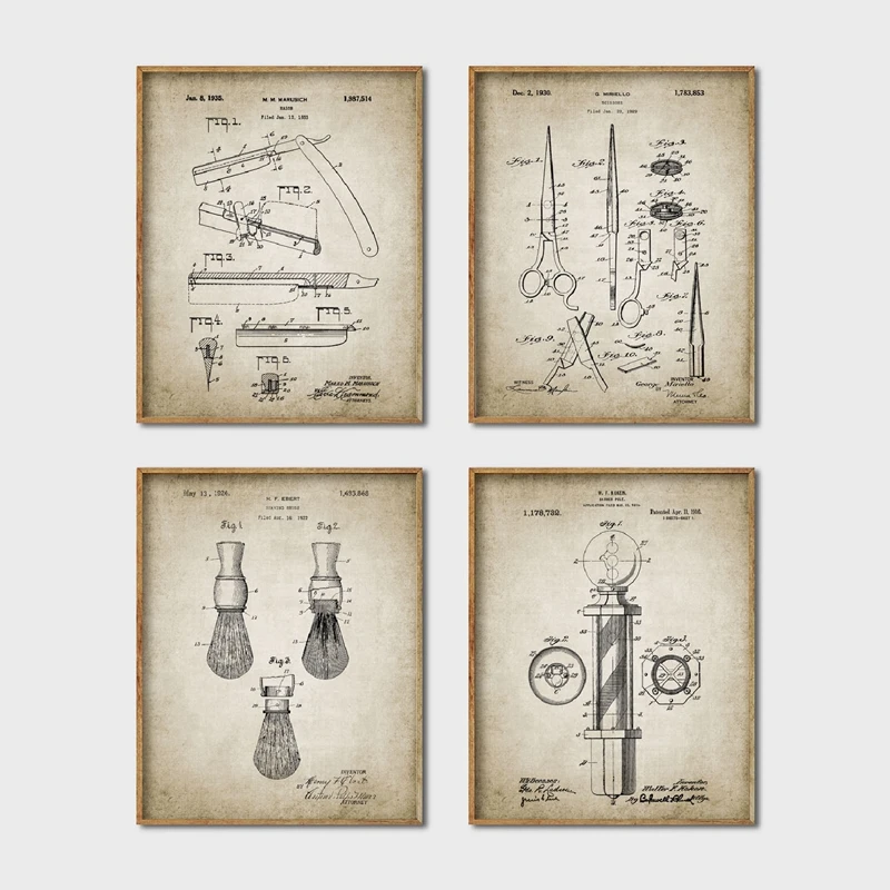 Barber Patent Wall Art Print