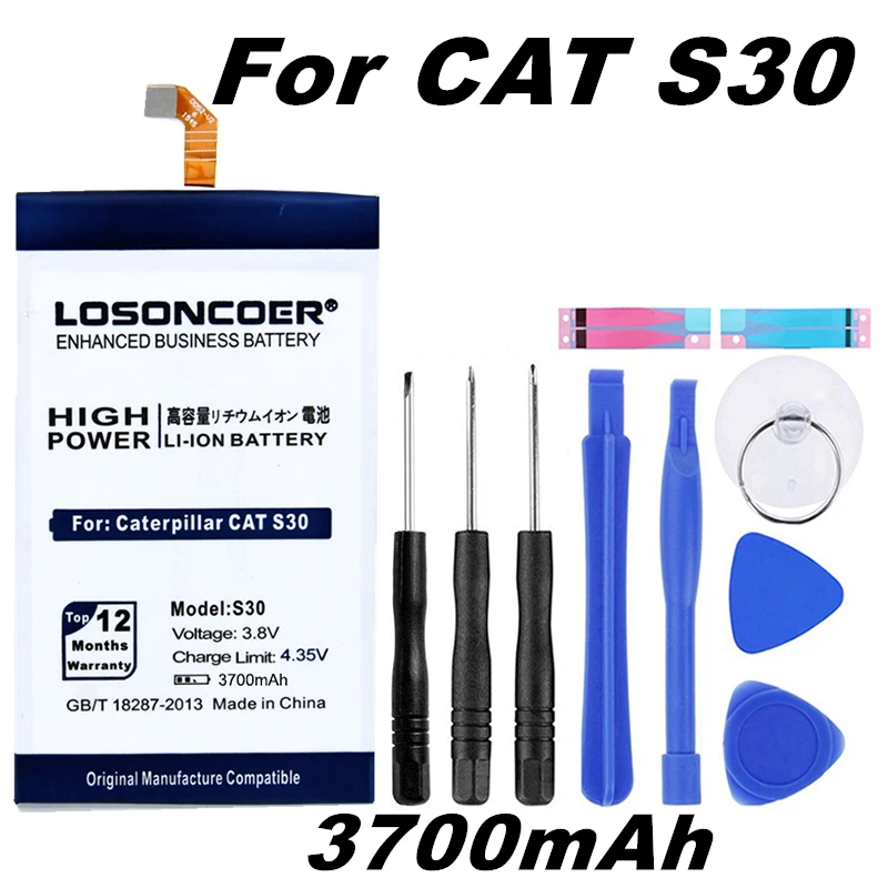 

LOSONCOER S30 3700mah APP-12F-B5595I-CXX-111 Batteries For Caterpillar CAT S30 High Quality Battery ~In Stock +Tools