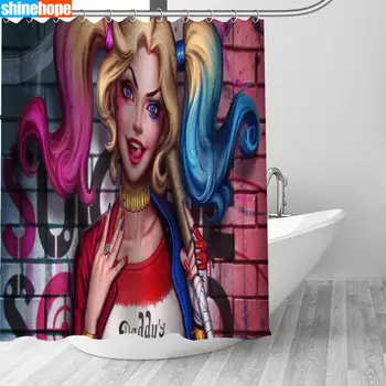 

Customized Shower Curtain Joker Harley Quinn Waterproof Polyester Bathroom Curtains High Quality Curtains for Bathroom Shower