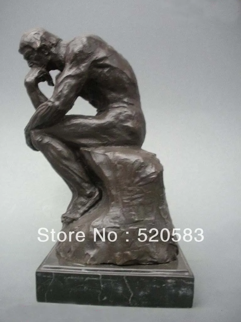 

Classic Pure Bronze Marble Thinker Rodin's Art Statue