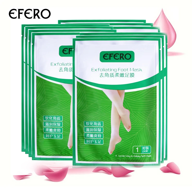 

EFERO 4PC=2Pack Peeling Foot Mask Exfoliating Socks for Pedicure Socks Baby Feet Masks for Legs Cream for Heels Remove the Skin