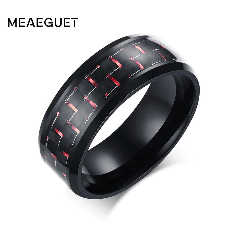 Meaeguet, ювелирное изделие, простое, синее/Черное, углеродное волокно, инкрустация, кольцо для мужчин, нержавеющая сталь, обручальное кольцо, обручальное кольцо, США, Размер 7-12