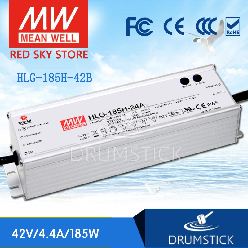 

MEAN WELL HLG-185H-42B 42V 4.4A meanwell HLG-185H 42V 184.8W Single Output LED Driver Power Supply B type