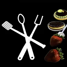 3 шт., пластиковые инструменты для украшения торта, набор инструментов для конфет, шейкер для фруктов, шоколада, диппинг, вилка для фондю