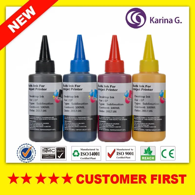 

4X 100ml Sublimation Ink Heat Transfer Ink For Epson Printers Refillable Ink Cartridge For T1281 T0921 T0791 T1711 T0631 T0731