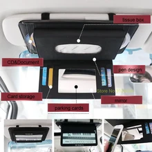 Многофункциональный Автомобильный держатель для коробки с одноразовыми салфетками из искусственной кожи ван грузовик Салфетка Обложка для солнце аксессуары с козырьком стайлинга автомобилей отличные подарки