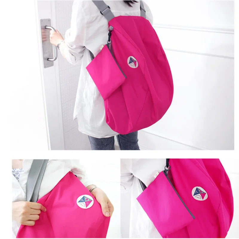 2017 new Korean multi function foldable shoulder bag, double back