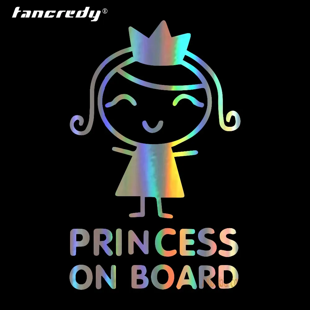 

Tancredy 8.1*12.7CM PRINCESS ON BOARD Baby Girl Styling Stickers Car Stickers Vinyl Decal Personality Waterproof Car Accessories