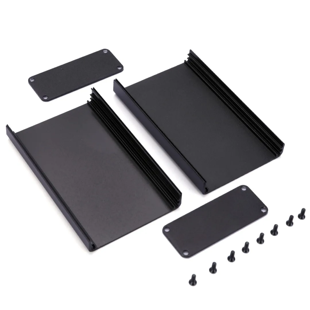 Черный алюминиевый PCB ящик для инструментов Штампованный корпус DIY чехол для электронного проекта 80x50x20mm