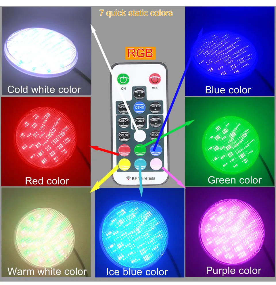 Par56 24 Вт 36 Вт RGB светодиодный светильник для бассейна SMD5730 Piscina светильник Ip68 Водонепроницаемый светодиодный фонтан подводная лампа AC/DC 12 В