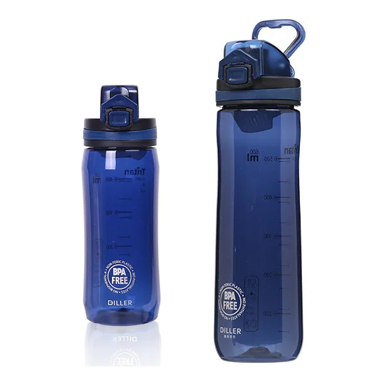 Фирменная спортивная Бутылки для воды 500/600 ml Протеин шейкер для путешествий на открытом воздухе Портативный герметичные Тритан пластичные бутылки для напитков без добавления бисфенола А - Цвет: 03 blue