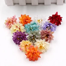 200 шт. искусственный цветок из шелка градиент цветок гвоздики голова Свадебные украшения DIY ВЕНОК подарок Скрапбукинг Ремесло поддельные цветы