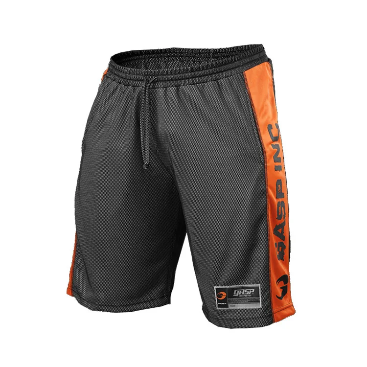 BINHIIRO Summer Men Casual Shorts Cotton Polyester Breathable Drawstring Straight Knee Length Letter Patchwork Men Sports Shorts