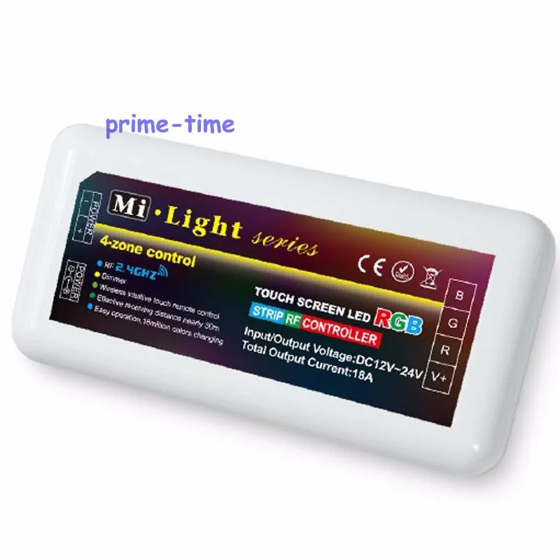 2.4 г rf Беспроводной Сенсорный экран Remote + Mi. свет Wi-Fi адаптер + 2x 18a 4-зоны RGB LED контроллера группы для RGB Светодиодные полосы света