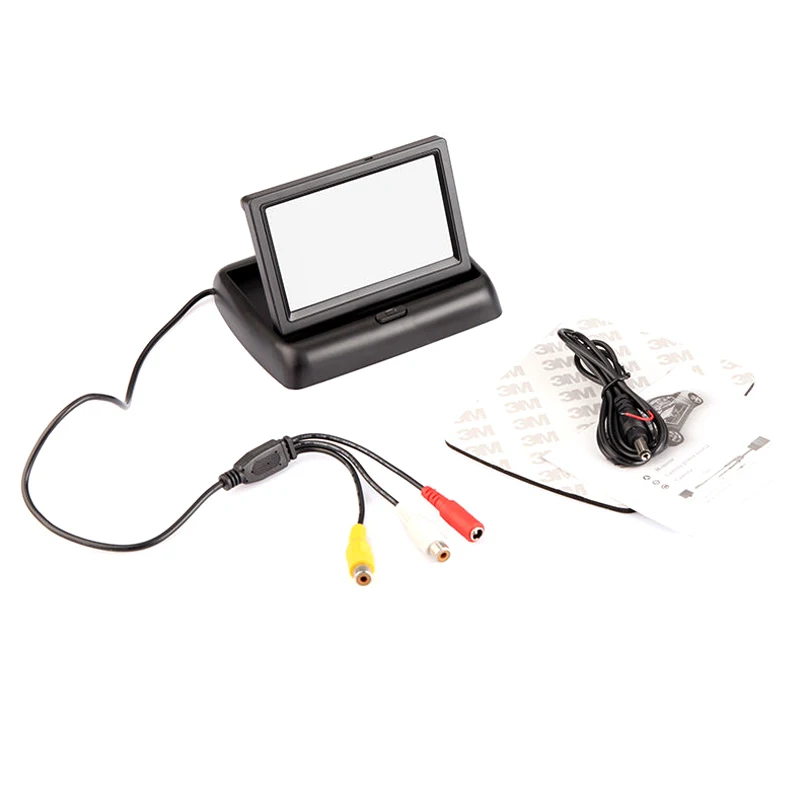 Foldable 4.3Inch Color LCD TFT Reverse Rear view Monitor for Car Back Up Camera