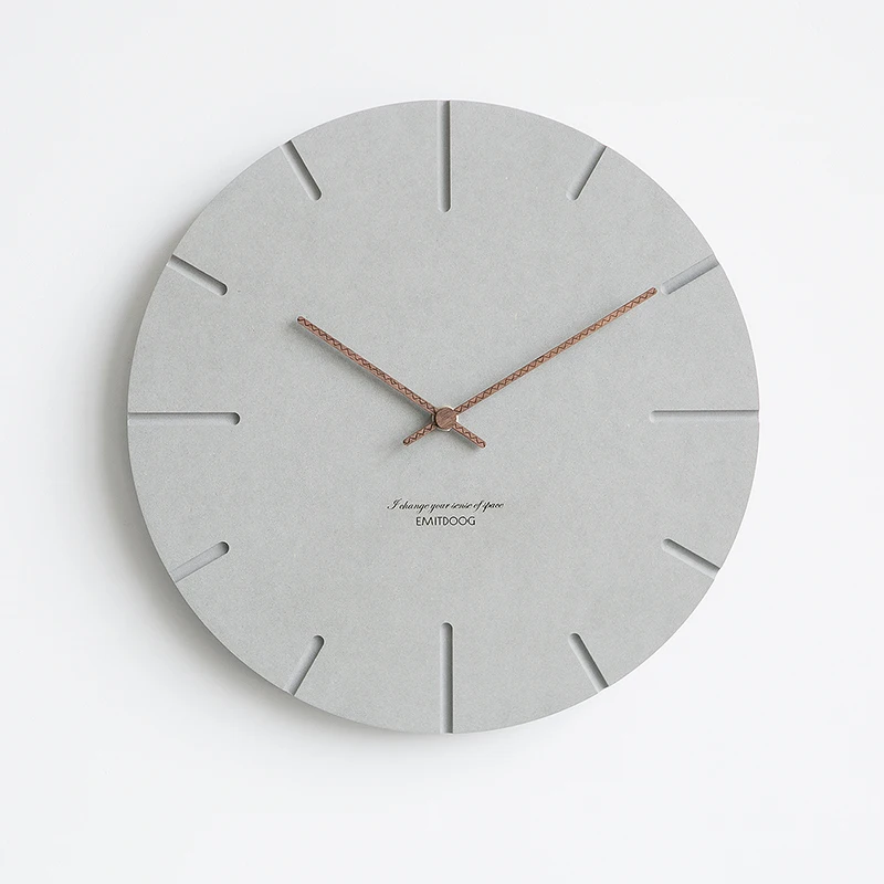 G4 EMITDOOG 12 дюймовые не тикающие часы для гостиной кварцевые часы для дома серые бетонные настенные часы 29*29 см, деревянные стрелки